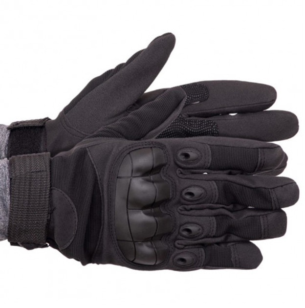 Тактические военные перчатки EasyFit EF-2805-L размер L с закрытыми пальцами Черные (56002852) - изображение 2