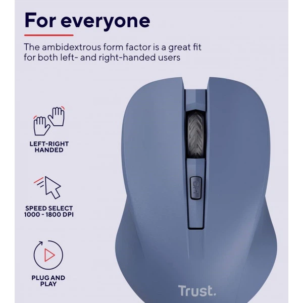 Миша Trust MYDO SILENT, WL, Синій (25041 TRUST) - изображение 4