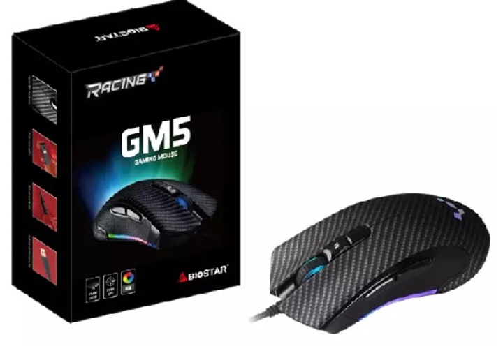 Комп'ютерна миша Biostar Racing GM5 iDEQ,USB MOUSE/3D9B Wired Optical Gaming - изображение 1