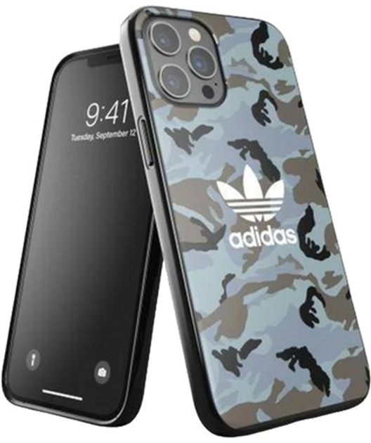 Панель Adidas OR SnapCase Camo для Apple iPhone 12 Pro Max Синій-Чорний (8718846087452) - зображення 1