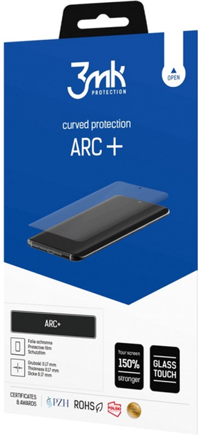 Захисне скло 3MK ARC+ Fullscreen для Samsung Galaxy S22 (5903108454810) - зображення 1