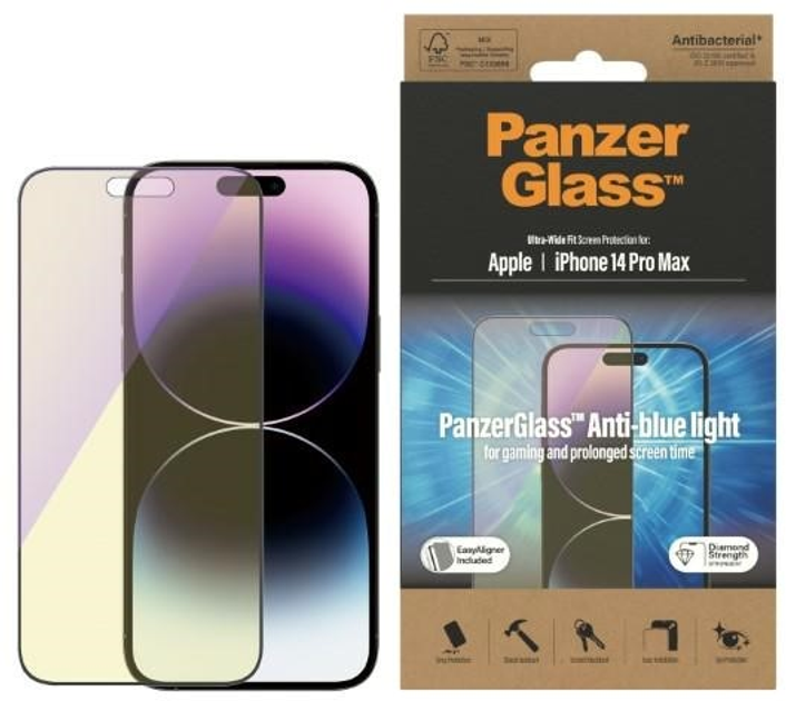 Szkło ochronne Panzer Glass Ultra-Wide Fit do Apple iPhone 14 Pro Max antybakteryjne (5711724027949) - obraz 1