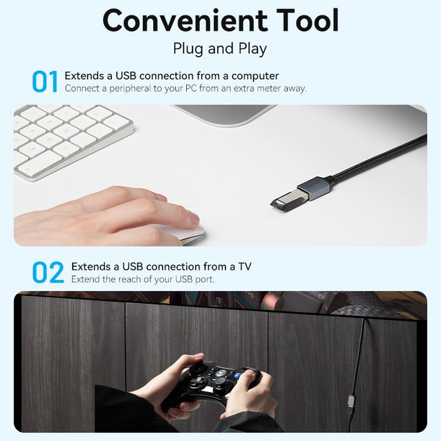 Кабель Vention USB 3.0 - OTG USB3, 1 m, Black (CBLHF) - изображение 6