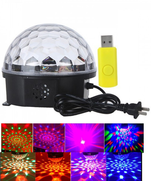 Светодиодный диско шар пластик Music Ball Mp3 USB LED + флешка ...