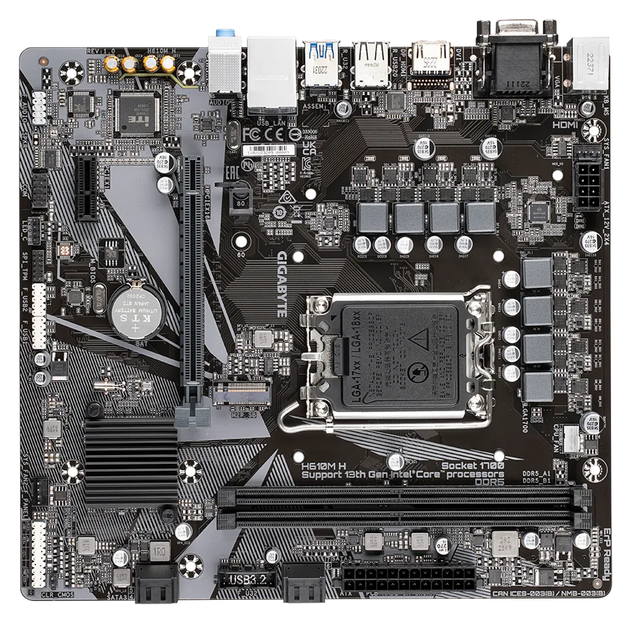 Материнская плата Gigabyte H610M H Socket 1700/MicroATX/2xDDR4 - изображение 3