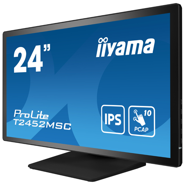 Монитор ЖК 23.8" Iiyama T2452MSC-B1 IPS 1920х1080 60Гц сенсорный экран Черный - изображение 2