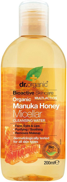 Woda micelarna Dr. Organic Manuka Honey Micellar Cleansing Water 200 ml (5060391845869) - obraz 1