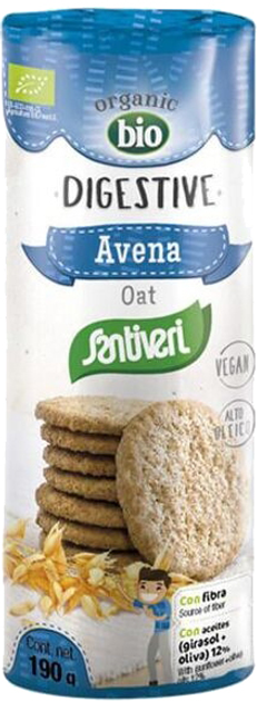 Ciasteczka Santiveri Digestive Oatmeal Biscuit Bio 190g (8412170040137) - obraz 1