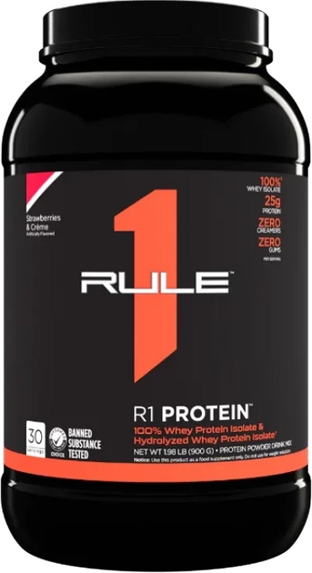 Протеин R1 (Rule One) Protein 900 г Клубничный крем (858925004029 ...