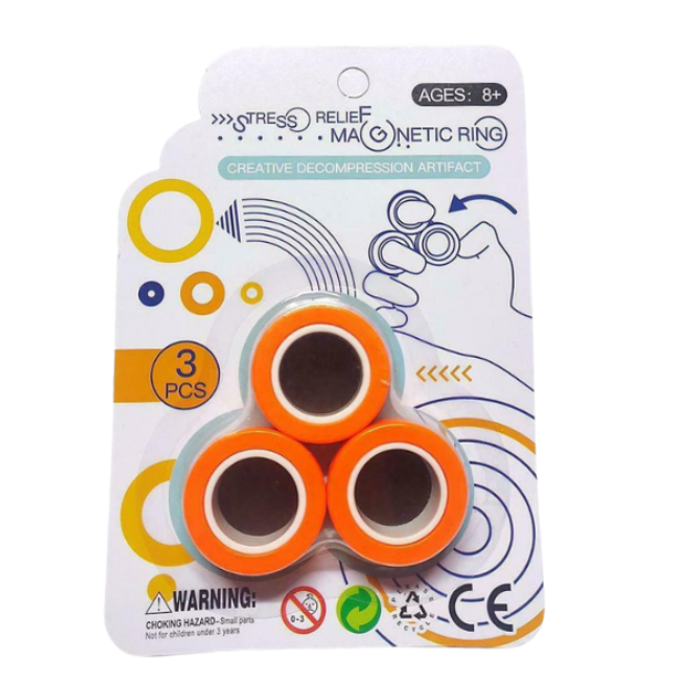 Магнитные кольца Stress Relief Magnetic Rings, оранжевый – фото, отзывы ...