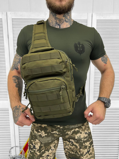Тактический рюкзак сумка через плечо Mil-Tec 10л.oliva ЛГ7149 - изображение 2