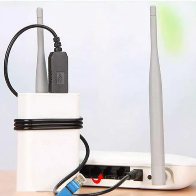 USB - DC кабель для роутера 12 вольт 5.5x2.5 ("Wi-Fi без света") (0055 ...