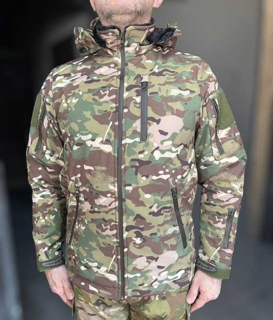 Куртка тактическая зимняя Softshell, Special, Мультикам, размер XXL, на подкладке из искусственного меха - изображение 1