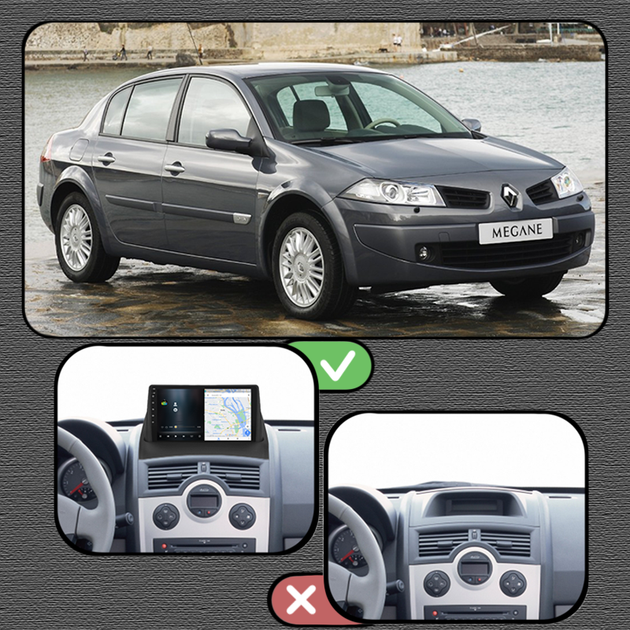 Штатная магнитола Lesko для Renault Megane II Рестайлинг 2006-2009 экран 9" 1/16Gb/ Wi-Fi GPS Optima - изображение 3