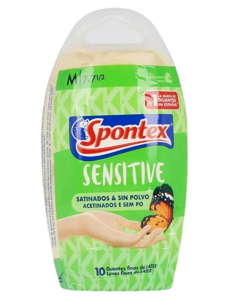 Rękawiczki medyczne Spontex Latex Sensitive Guantes Satinados Sin Polvo Talla M 10 U (8001700610201) - obraz 1