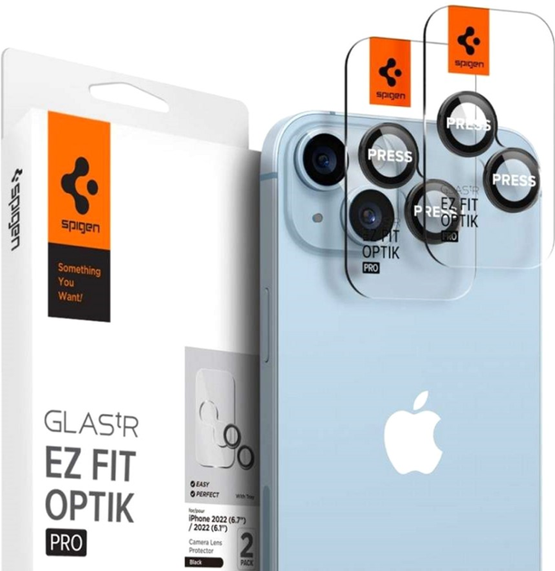 Szkło hartowane Spigen Ez Fit Optik do Apple iPhone 14 /14 Plus/15/15 Plus 2 szt (8809811866476) - obraz 1