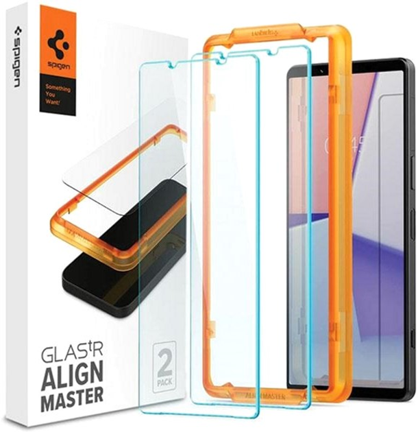 Zestaw szkieł ochronnych Spigen AlignMaster Glass.Tr Slim do Sony Xperia 1 V 2 szt (8809896747394) - obraz 1
