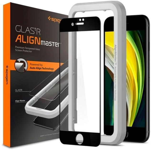 Szkło ochronne Spigen AlignMaster Glass FC do Apple iPhone 7/8/SE 2020/SE 2022 (8809710752979) - obraz 1