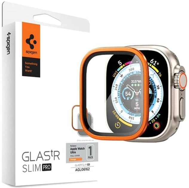 Szkło ochronne Spigen AlignMaster Glass.Tr Slim Pro do Apple Watch Ultra 49 mm Orange (8809896745260) - obraz 1