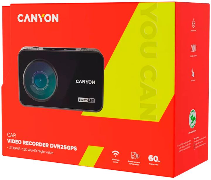 Відеореєстратор CANYON CND-DVR25 GPS WQHD, Wi-Fi, GPS Black (CND-DVR25GPS) - зображення 14