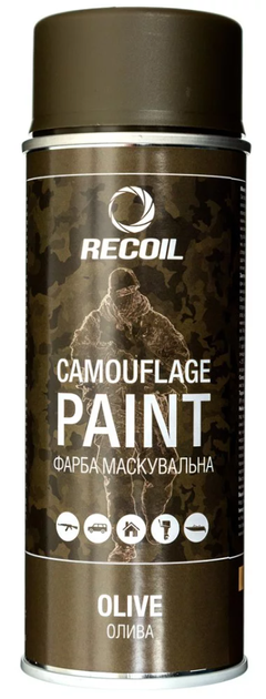 Аерозольна маскувальна фарба для зброї Олива (Olive) RecOil 400мл - зображення 1