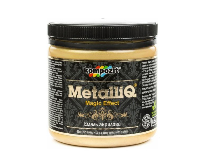 Фарба "металік" KOMPOZIT METALLIQ ЗОЛОТО декоративна 0,5 кг - зображення 1