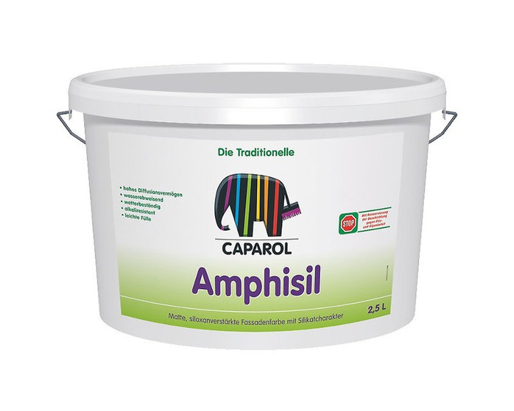 Фарба силіконізований CAPAROL AMPHISIL фасадна B1-біла 2,5 л - зображення 1