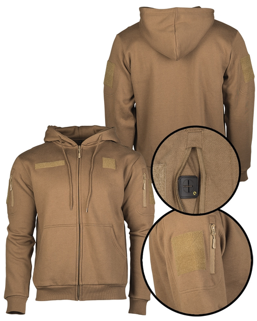 Реглан з капюшоном на блискавці Sturm Mil-Tec TACTICAL HOODIE Coyote L (11472019) - изображение 2