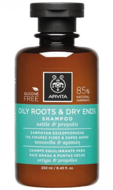Szampon do odbudowy włosów Apivita Shampoo for Fat Roots and Dry Tips 250 ml (5201279071707) - obraz 1
