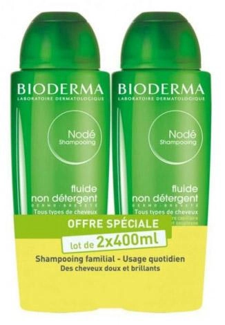 Zestaw szampon Bioderma Node Non Detergent Fluid Shampoo 2 x 200 ml (3701129804797) - obraz 1