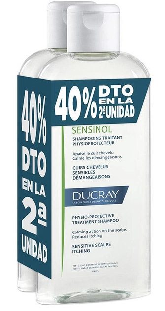Zestaw Ducray Sensinol Physio-protective Treatment Shampoo 2 x 400 ml (3282779303040) - obraz 1