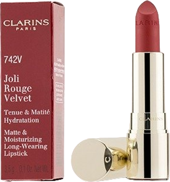 Matowa szminka Clarins Joli Rouge Velvet 742V Joli Rouge 3.5 g (3380810191356) - obraz 2