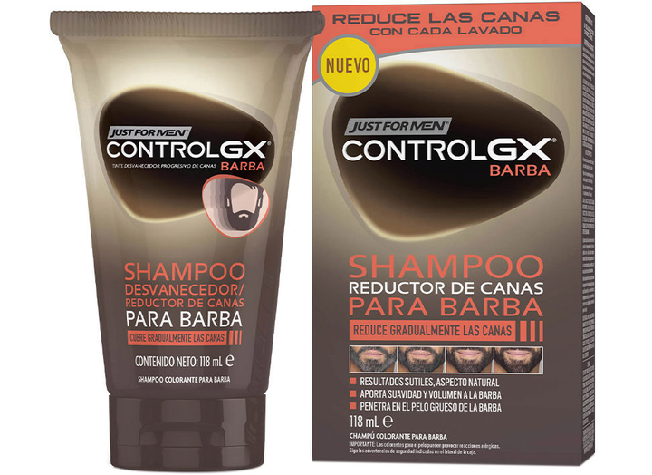Шампунь проти сивого волосся Shampoo Just For Men Control Gx Barbe Grey Hair Reducer 118 мл (8413853483005) - зображення 1