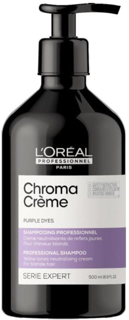 Шампунь для очищення волосся та від пожовтіння L'Oreal Paris Chroma Creme Purple Dyes Professional Shampoo 1500 мл (3474637054922) - зображення 1