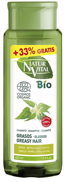 Szampon dla włosow przetłuszczającyh Naturvital Bio Ecocert Cabellos Grasos 400 ml (8414002078042) - obraz 1