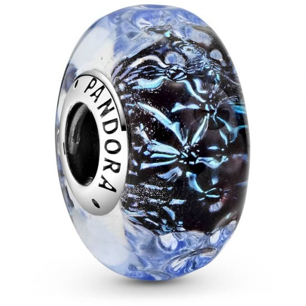 Srebrny charms Pandora Moments Fala Dark Blue Szklane Ocean niebieska (5700302877311) - obraz 1