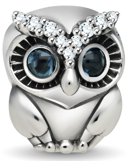 Srebrny charms Pandora Moments Iskrzący Sowa (5700302817393) - obraz 1