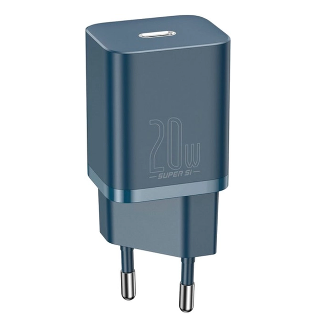 Мережевий зарядний пристрій Baseus Super Si Quick Charger 1C 20W EU Blue (CCSUP-B03) - изображение 2