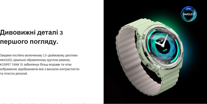 Розумний, протиударний, жіночий смарт годинник Kospet Tank S1 Pink з вимірюванням тиску, водостійкий - зображення 9
