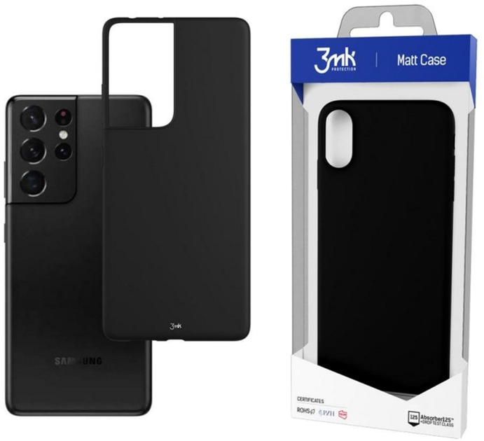 Etui plecki 3MK Matt Case do Samsung Galaxy S21 Ultra Black (5903108357494) - obraz 1