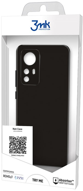 Панель 3MK Matt Case для Xiaomi 12/12X Чорний (5903108459594) - зображення 2