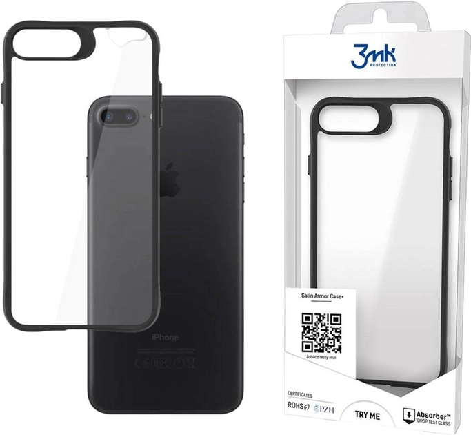 Панель 3MK Satin Armor Case+ для Apple iPhone 7 Plus/8 Plus Прозорий (5903108442367) - зображення 1