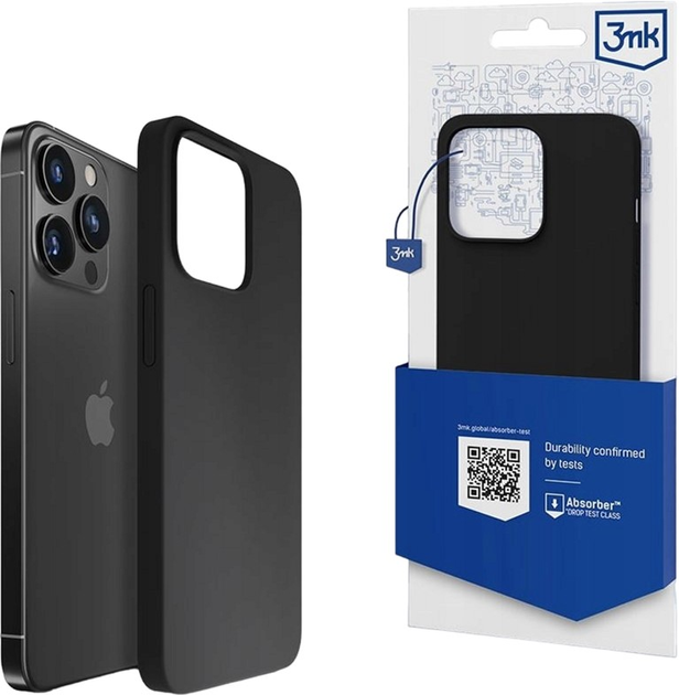 Etui plecki 3MK Silicone Case do Apple iPhone 15 Pro Max Black (5903108527736) - obraz 1