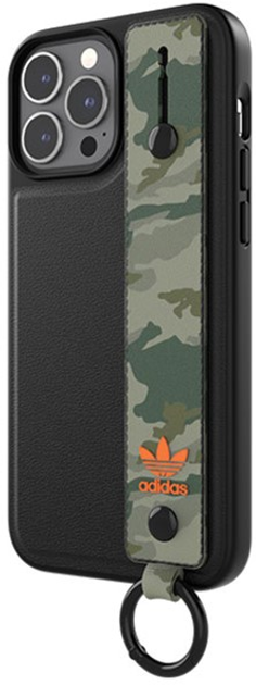 Панель Adidas OR Hand Strap Case для Apple iPhone 13 Pro Max Чорно-зелений моро (8718846098694) - зображення 1