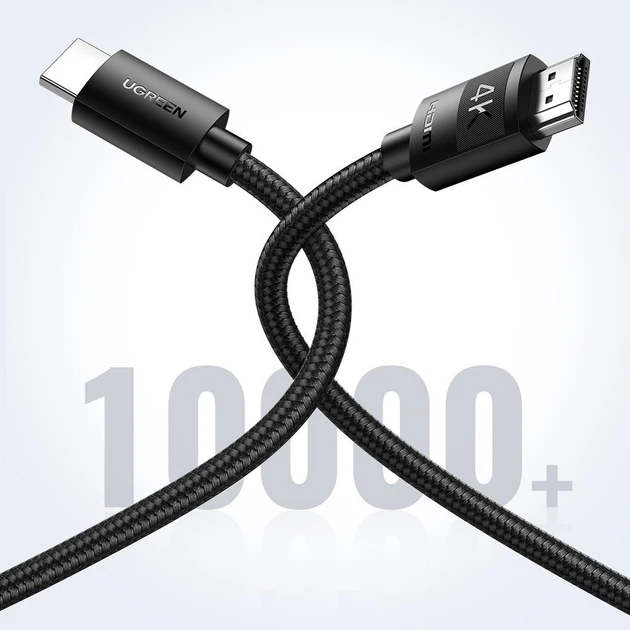 Кабель Ugreen HD119 HDMI to HDMI v2.0 5 м в обплетенні Black (6957303841035) - зображення 5