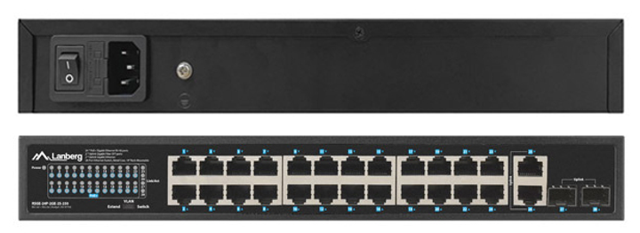 Комутатор Lanberg 24X 1GB PoE+ Rack 19" (RSGE-24P-2GE-2S-250) - зображення 6