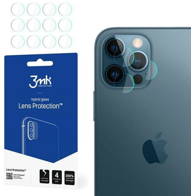 Комплект захисного скла 3MK Lens Protection для камери Apple iPhone 12 Pro 4 шт (5903108323215) - зображення 1