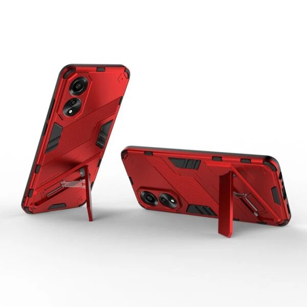 Защитный чехол с подставкой Deexe Bibercas для OPPO A78 - Red - изображение 2