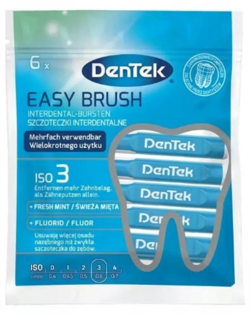 Zestaw szczoteczek międzyzębowych DenTek Easy brush 0.6 mm 6 szt (47701001264) - obraz 1