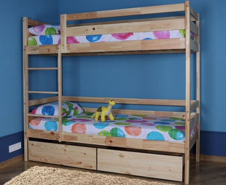 Двухъярусная кровать с ящиками Sportbaby лаковая 80x190см (babyson 4 ...